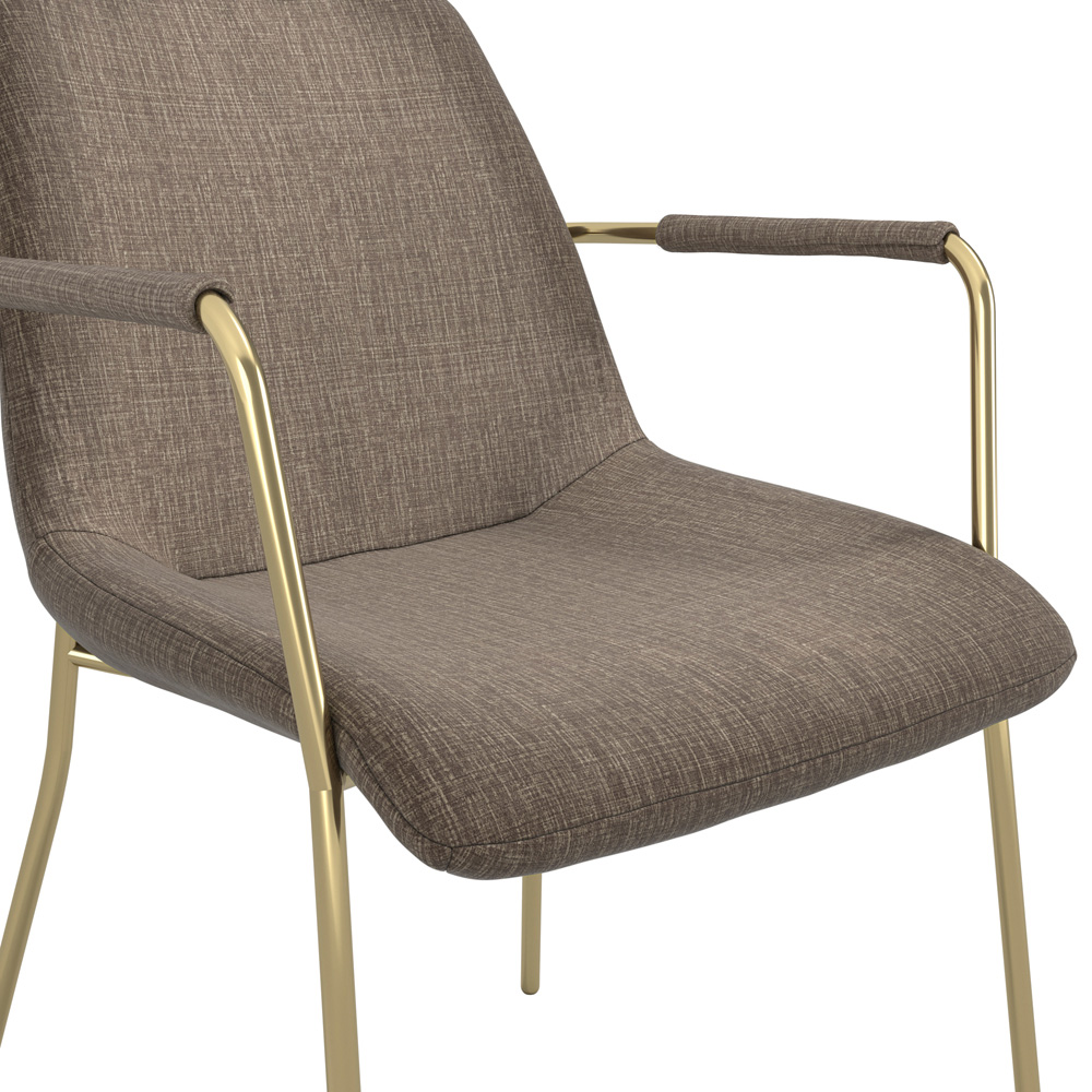 LPD Home Carlo Taupe and Gold and Arms Dining Chair Set of 2 Image 6