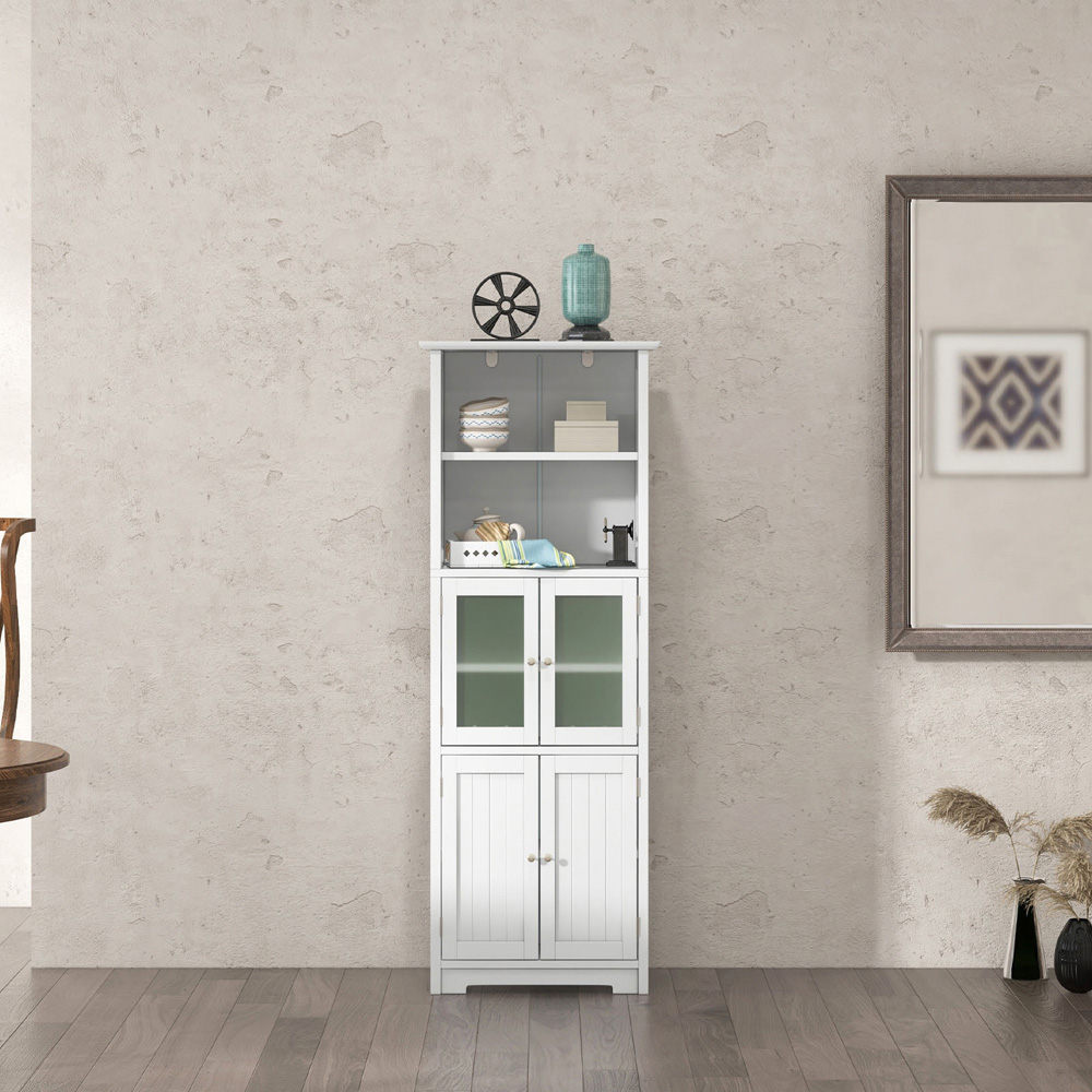 Costway 6 Shelf White Storage Cabinet Image 8