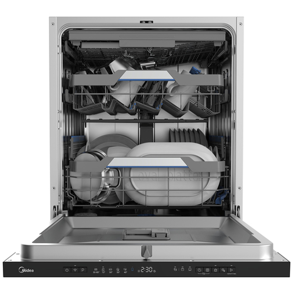 Midea MDWEB1403M(B)-WG White 14 Place Freestanding Full-Size Dishwasher Image 1