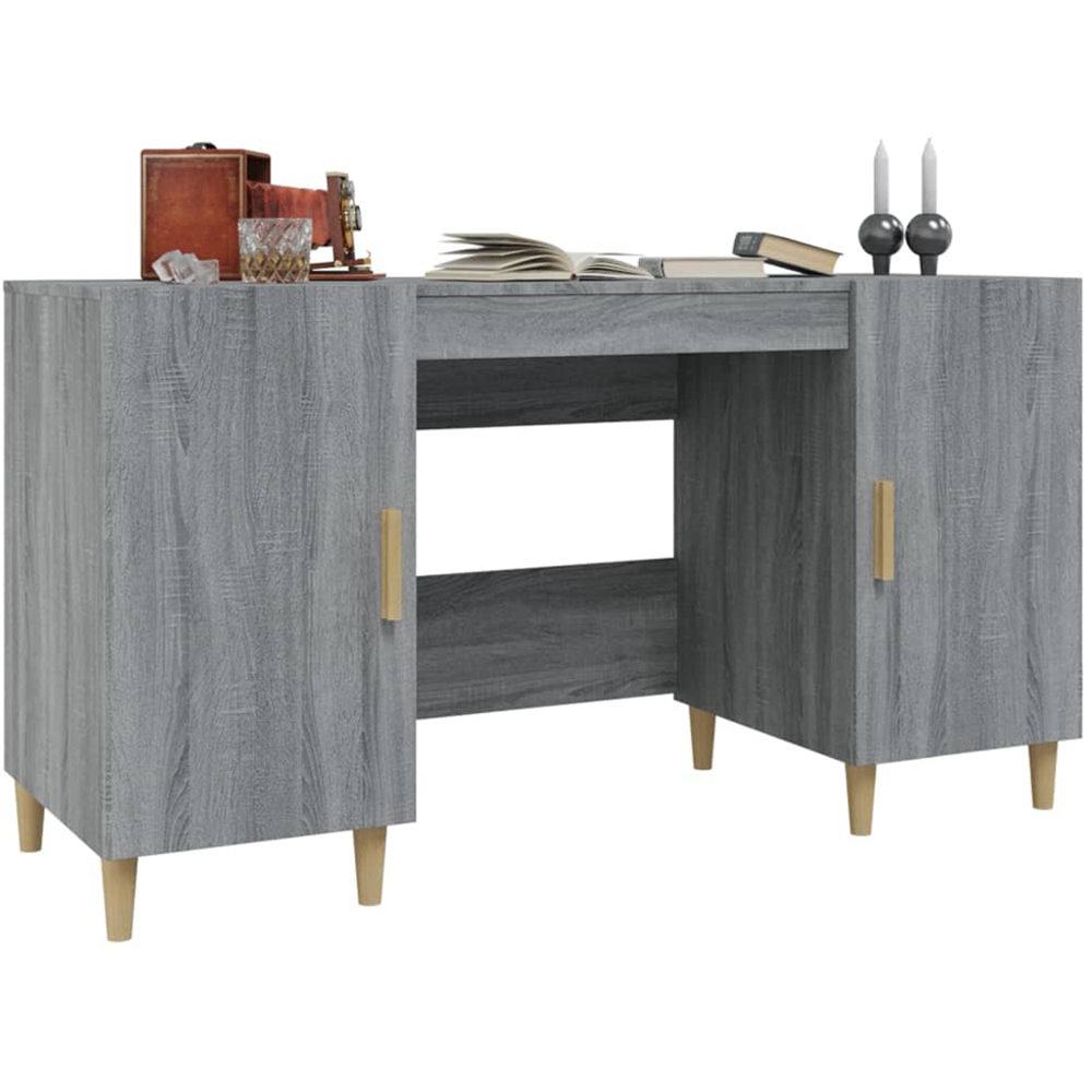 vidaXL 2 Door Computer Desk Grey Sonoma Image 4