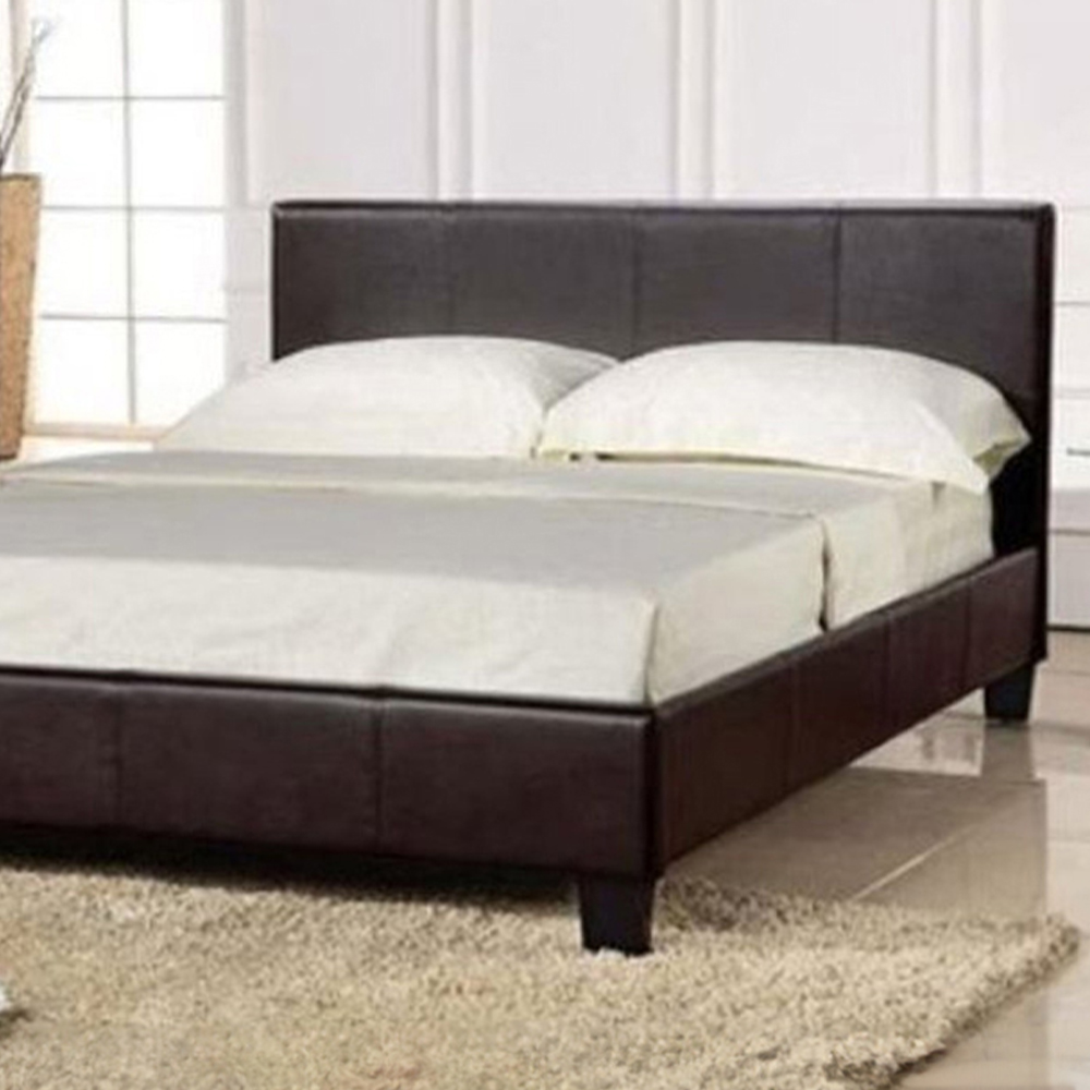 Brooklyn Double Brown Faux Leather Storage Bed Frame Image 2