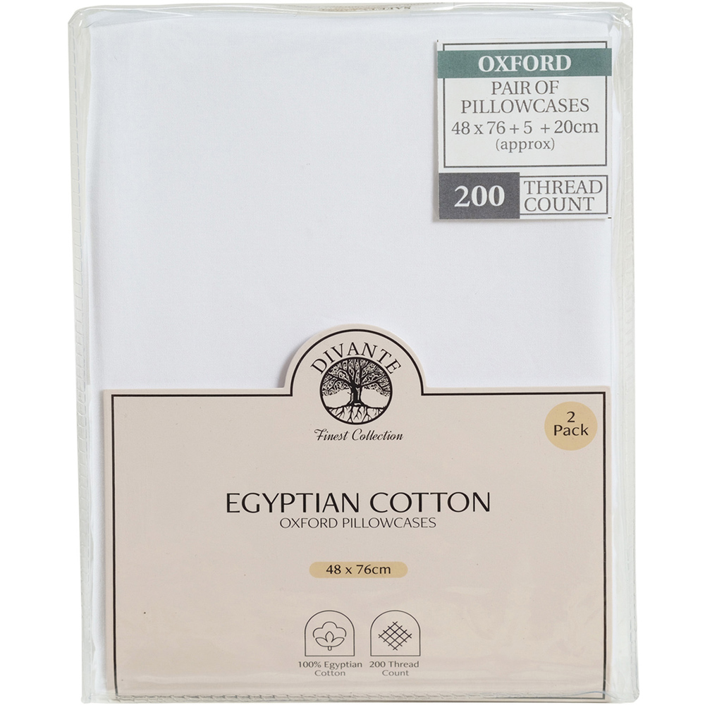 Egyptian Cotton Oxford Pillowcase Pair White Image 1