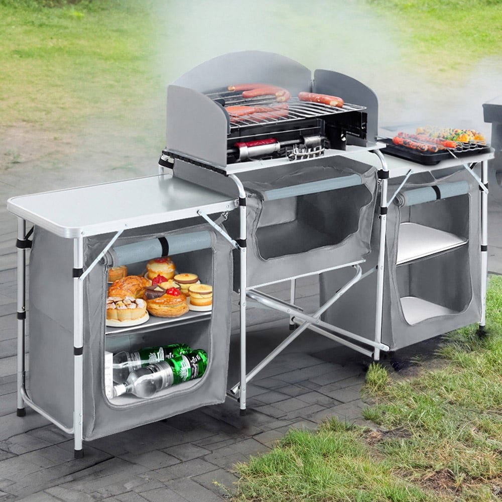 Living and Home Aluminium Camping Kitchen Unit Image 2