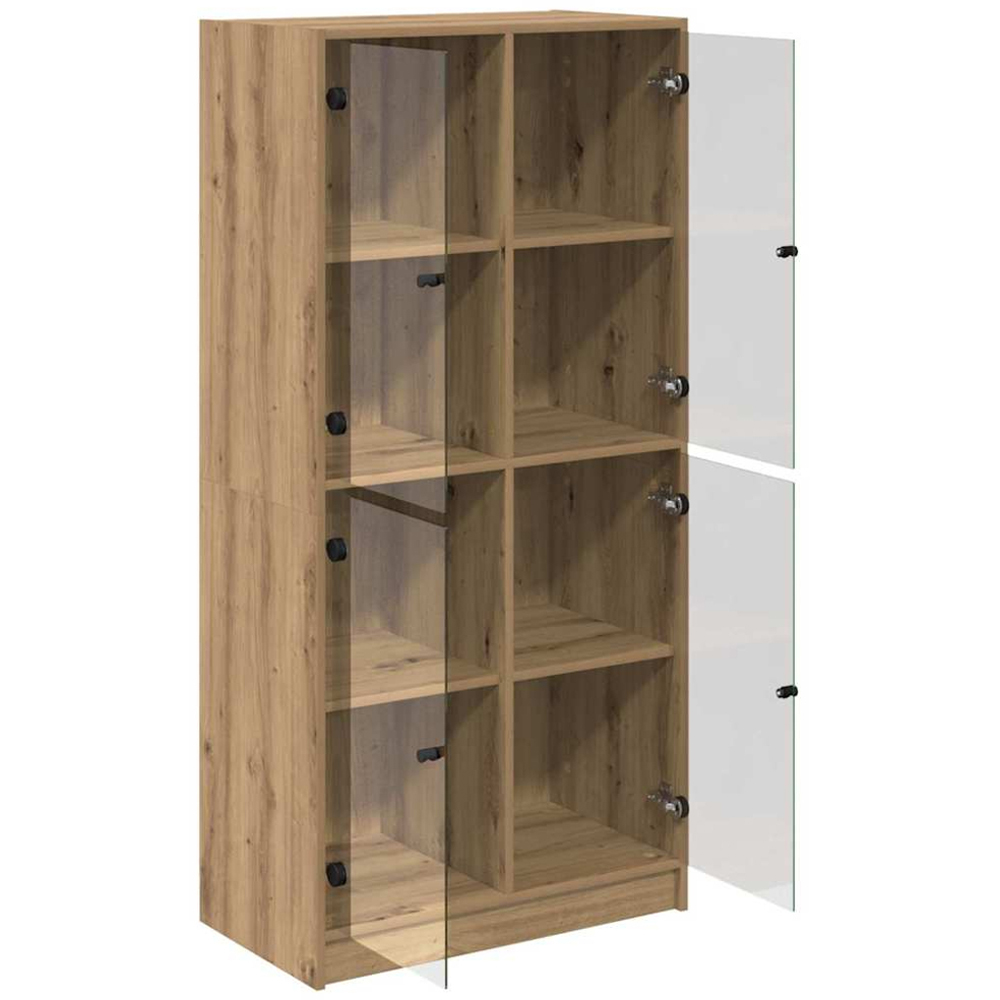 vidaXL 4 Glass Door Artisan Oak Sideboard Image 5