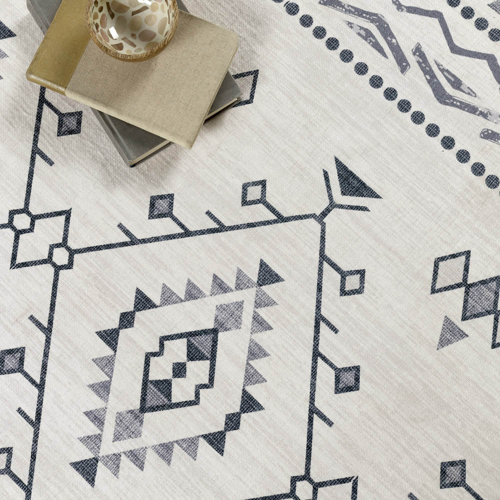 Origins My Washable Grey and Off White Nomad Rug 80 x 150cm Image 5