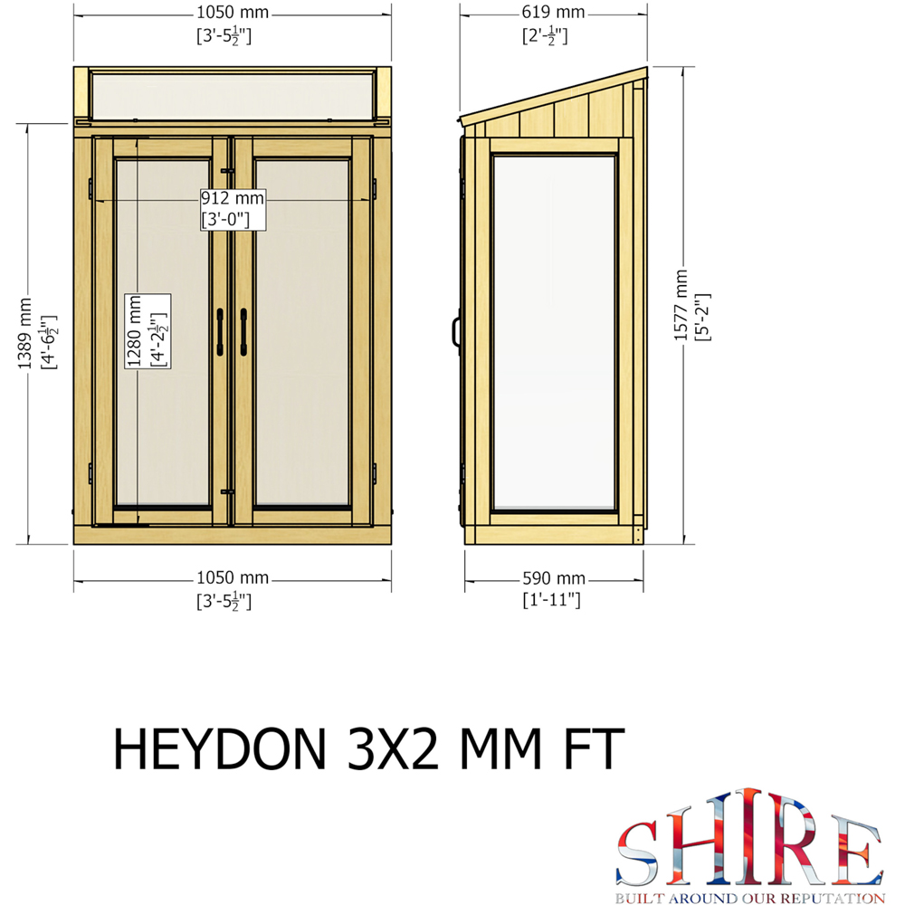Shire Heydon 3 x 2ft Wooden Greenhouse Image 6