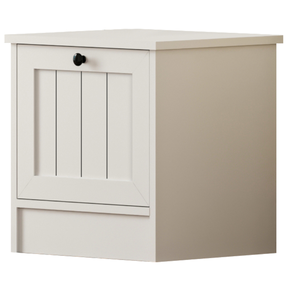 Evu VIENNA Single Door White Bedside Table Image 3