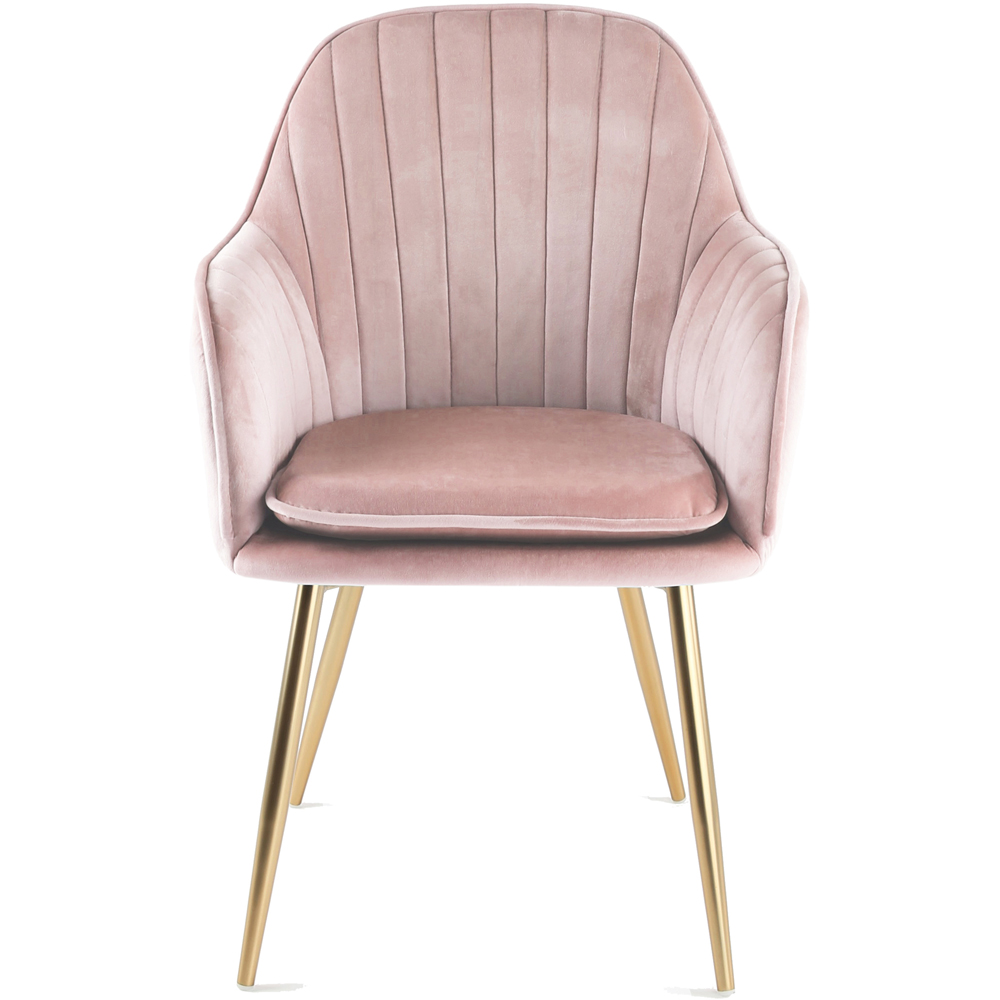 Pair of Muse Accent Chairs in Velvet Upholstery - Pink Image 3