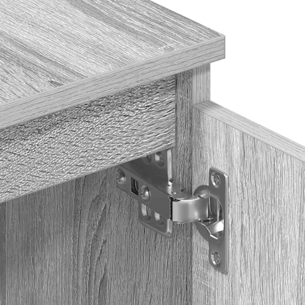 vidaXL 2 Door 2 Shelf Grey Sonoma TV Cabinet Image 9