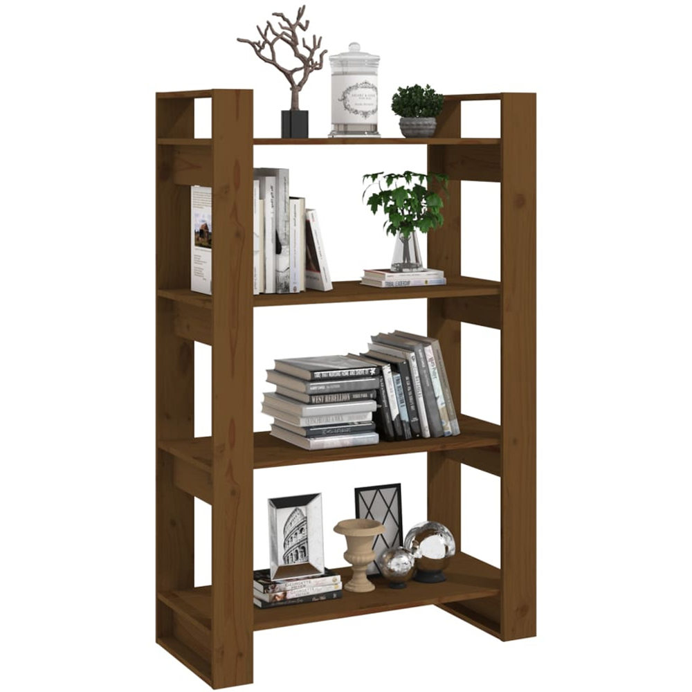 vidaXL 4 Shelf Honey Brown Bookcase Image 4