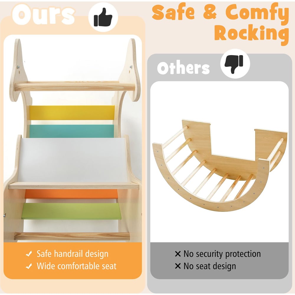 Costway Multicolour 3 in 1 Climbing Toy Set Image 4
