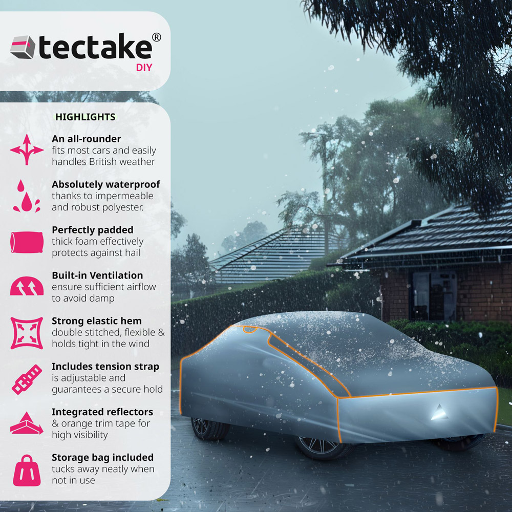 tectake Waterproof Car Cover 431 x 165 x 120cm Image 3