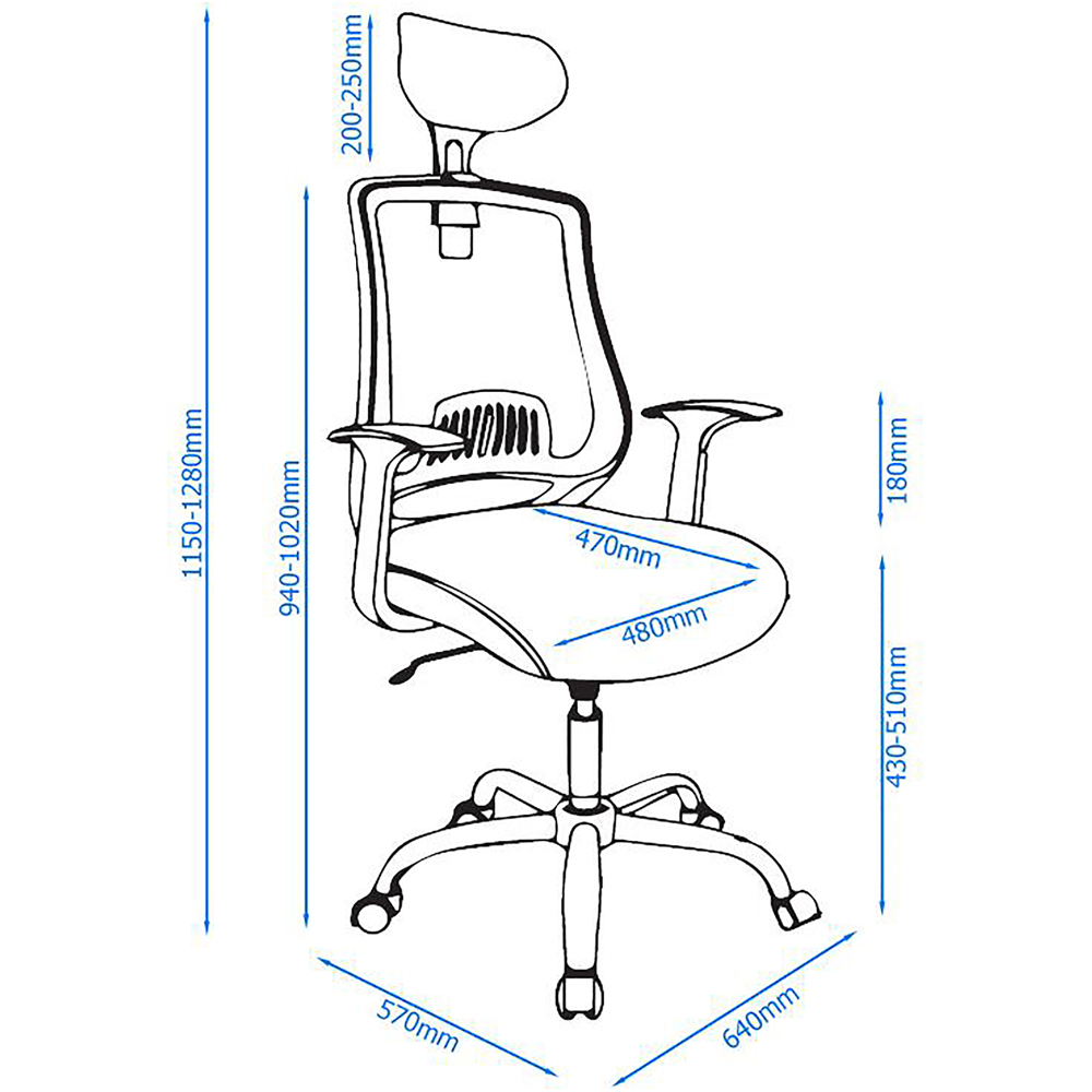 Alphason Florida Black Mesh Back Chair Image 6