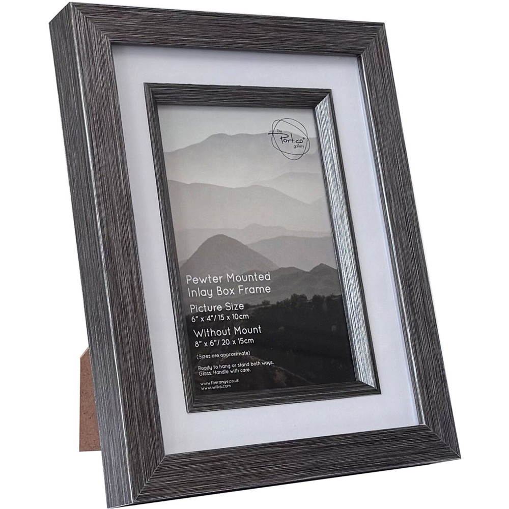 Pewter Mounted Inlay Box Frame Pewter 6 x 4 inch Image 2