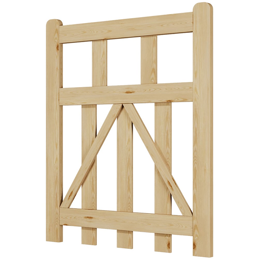 Outdoor Triangular Support Wooden Nature Garden Fence Door, 90 x 76 x 2.5cm Image 3