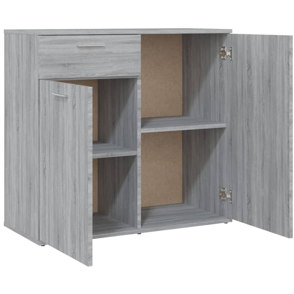 vidaXL 2 Door Single Drawer Grey Sonoma Wooden Sideboard Image 5