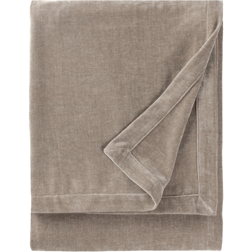 Yard Greige Heavy Chenille Velvet Throw 130 x 180cm Image 1