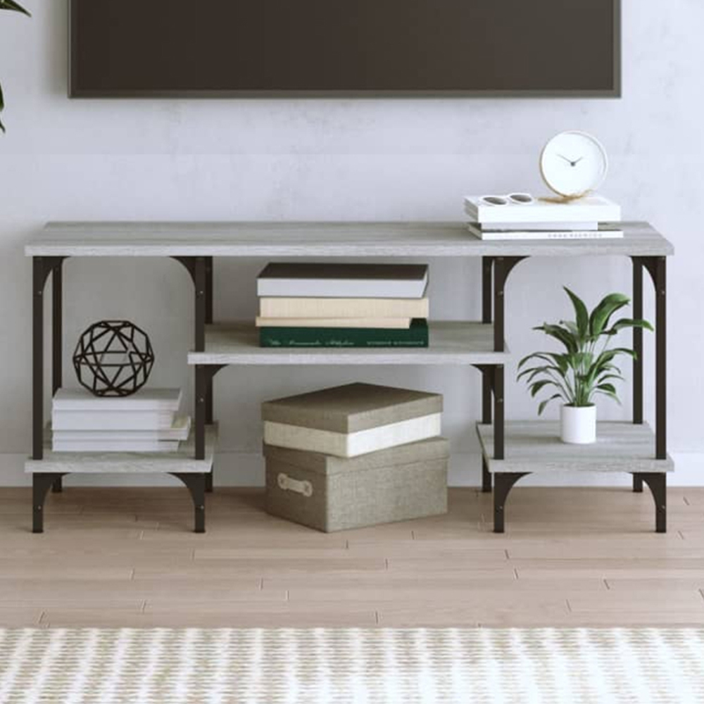 vidaXL 3 Shelf Grey Sonoma TV Cabinet Image 1