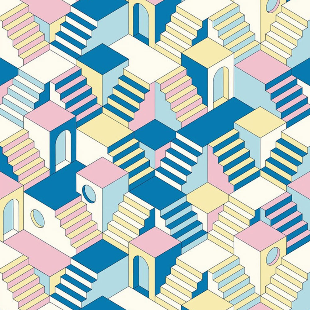 Bobbi Beck Eco Luxury Abstract Building Multicolour Wallpaper Image 1