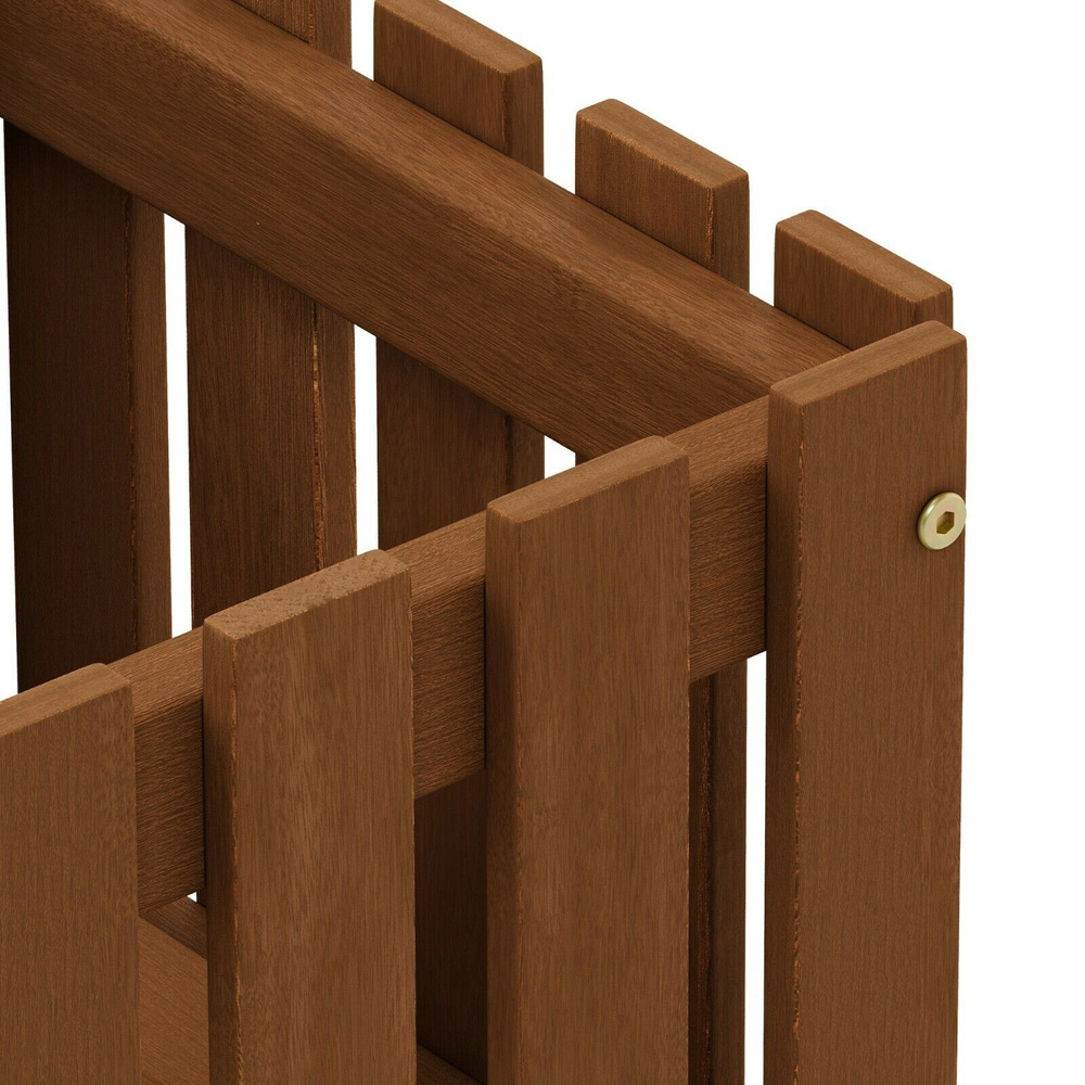 Walplus Natural Teak Oil Hardwood Slatted Planter Box 30 x 63cm Image 6