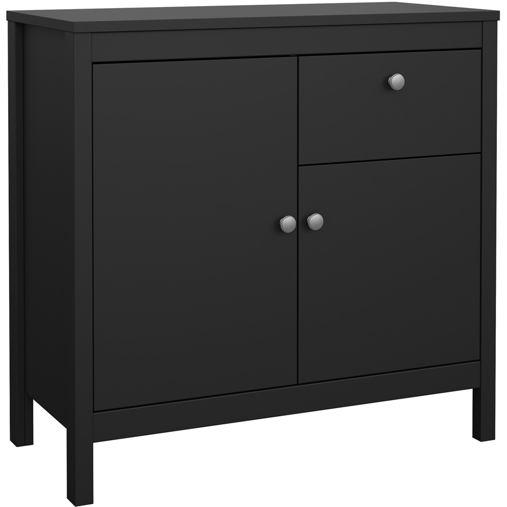 Florence Madrid 2 Doors Single Drawer Matt Black Sideboard Image 2