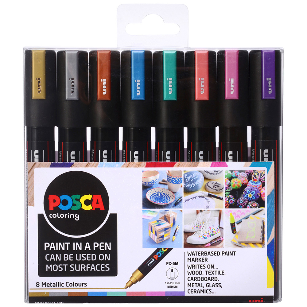 Uni-ball Metallic Colour Paint Marker Medium 8 Pack Image