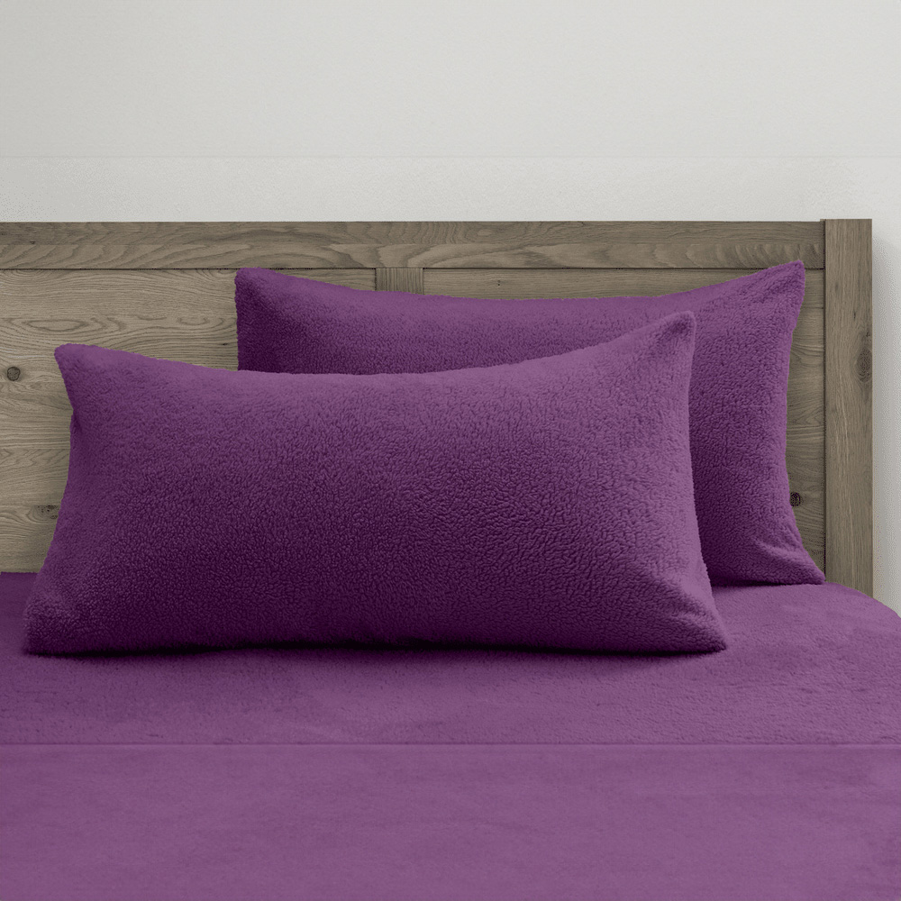 Velosso Double Purple Teddy Fleece Duvet Set Image 2