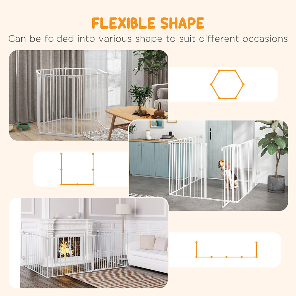 PawHut 6 Panel 2 in 1 Medium Dog Pet Playpen Image 4
