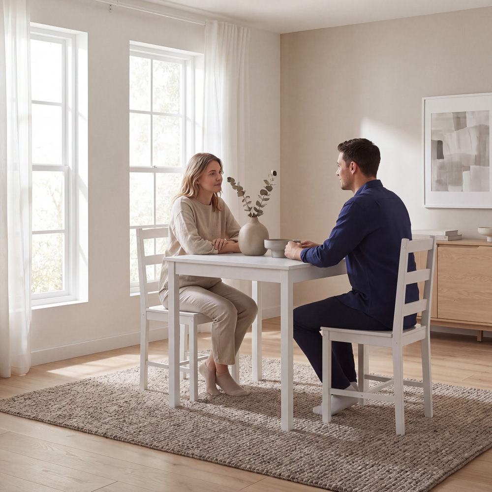 VIDA DESIGNS Yorkshire 2 Seater Dining Set White Image 4