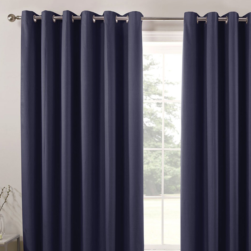 Divante Hoxton Navy Blackout Eyelet Curtains 229 x 168cm Image 2