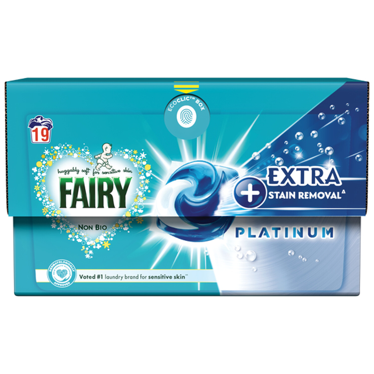 Fairy Platinum Non Bio Stain Removal Laundry Pod 130g 28 Pack Image