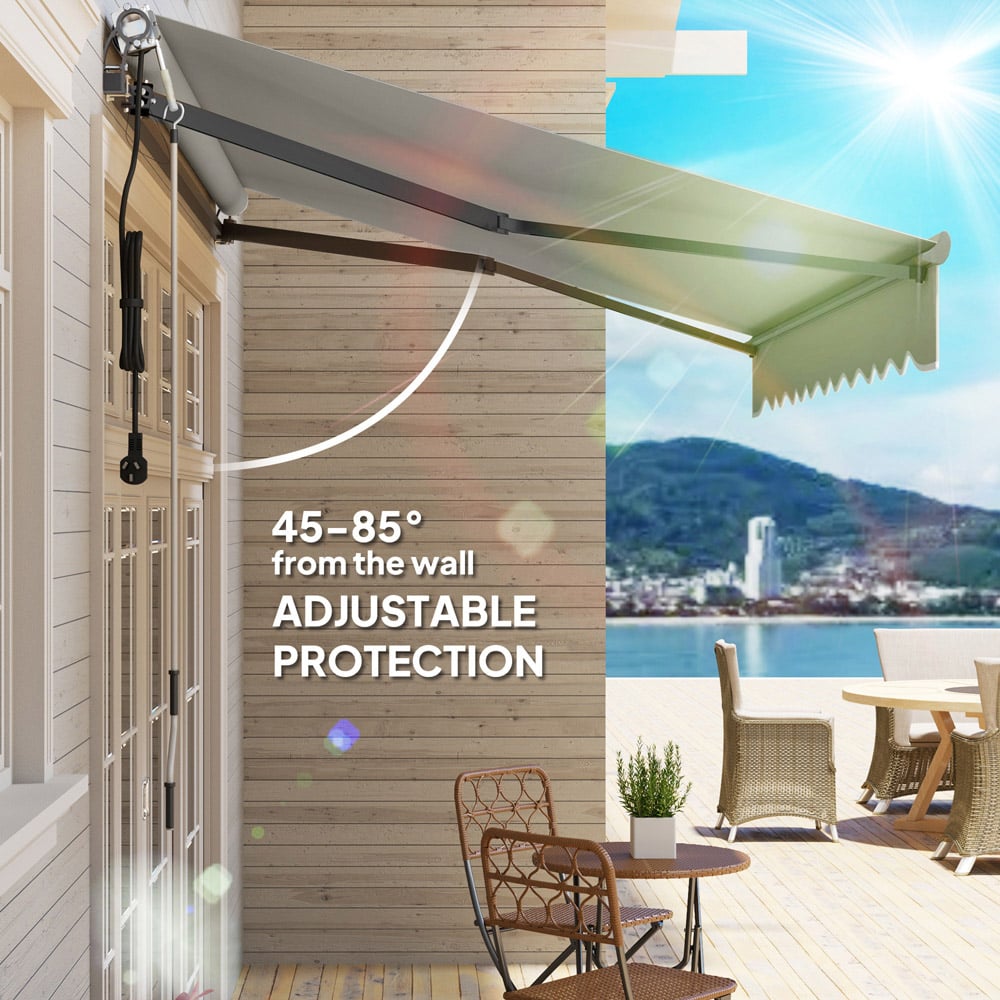 Outsunny 3.5 x 2.5m Light Grey Electric Retractable Awning Image 6