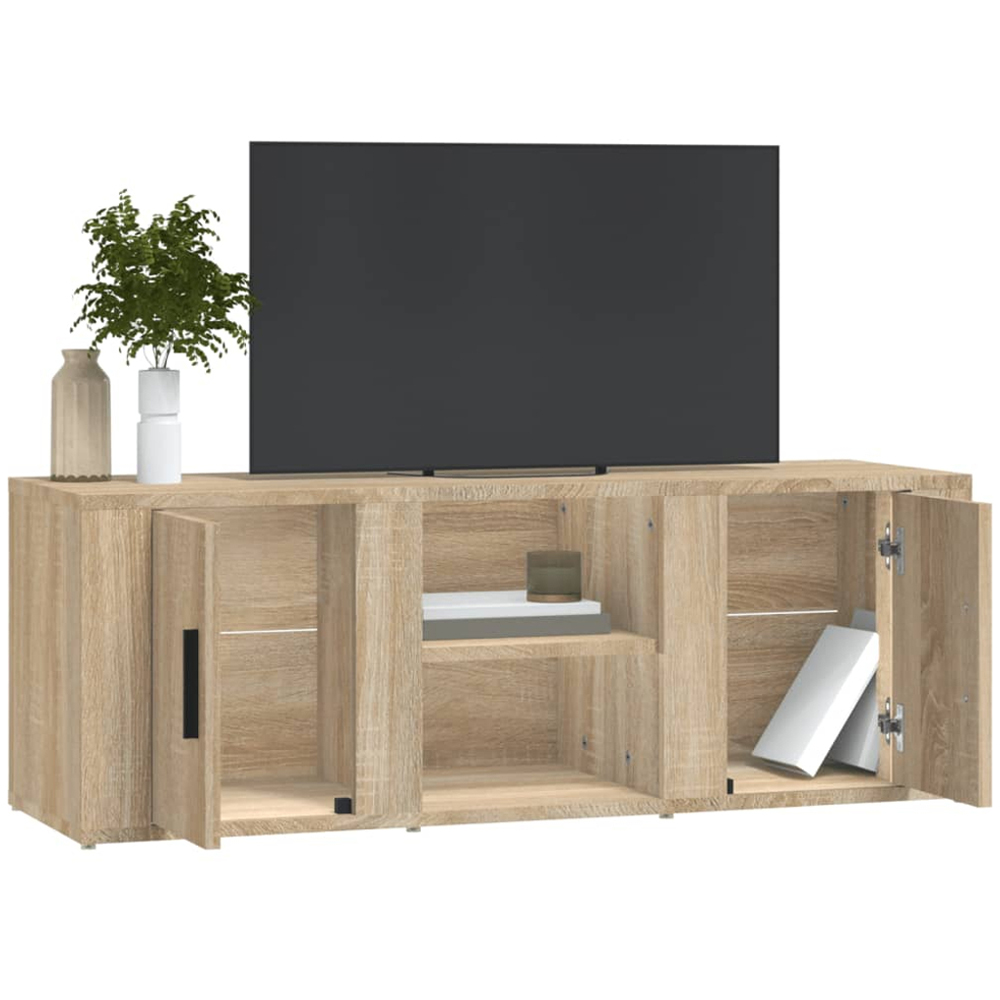 vidaXL 2 Door 2 Shelf Sonoma Oak TV Cabinet Image 4