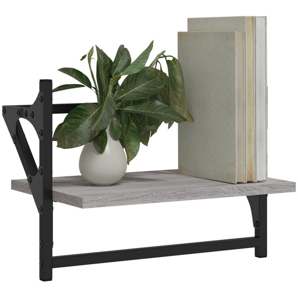 vidaXL 40 x 25 x 30cm Set of 2 Grey Sonoma Wall Shelf Image 3