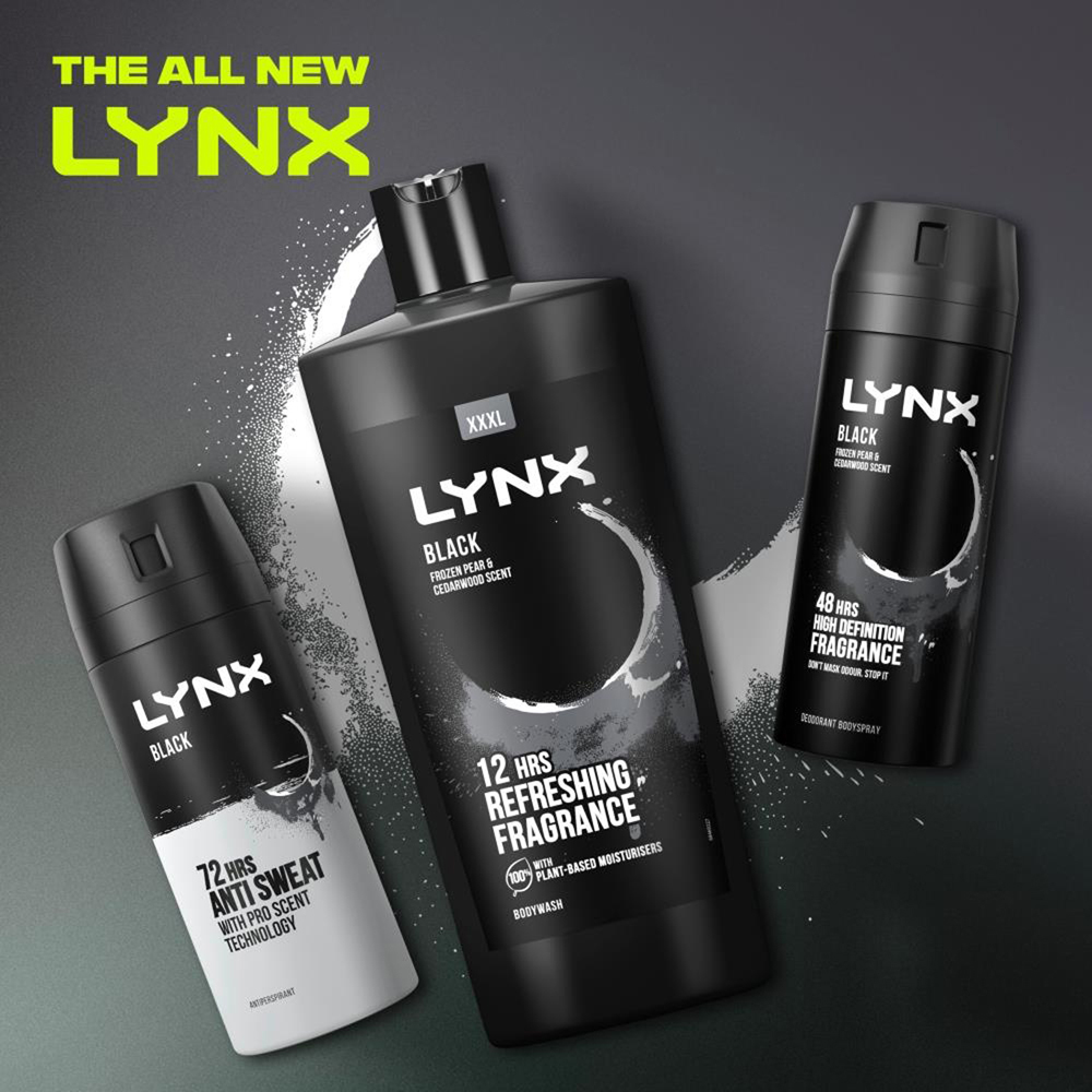 Lynx Black Frozen Pear and Cedarwood Shower Gel 700ml 3 Pack Image 9