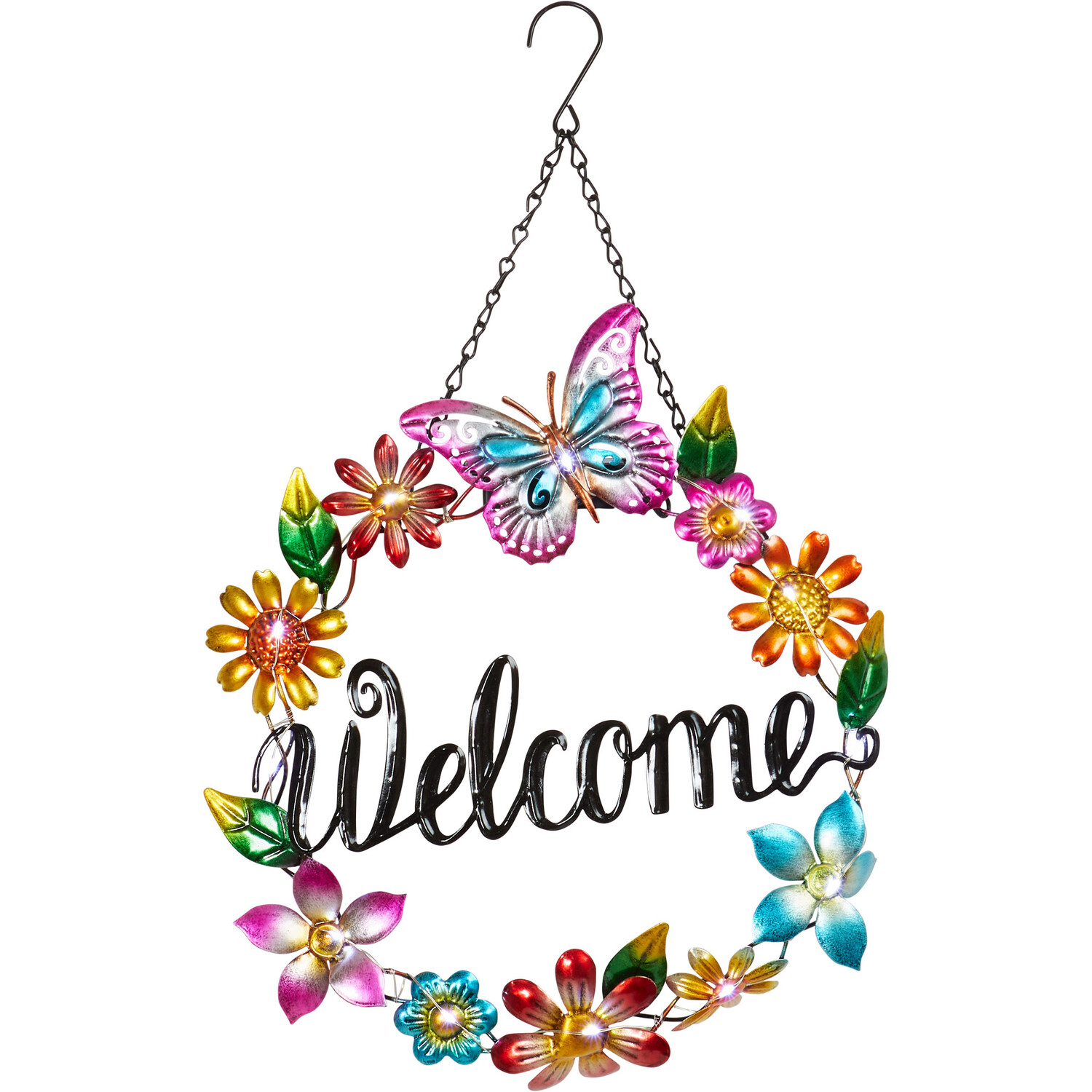 Solar Flower Welcome Hanging Sign Image 3