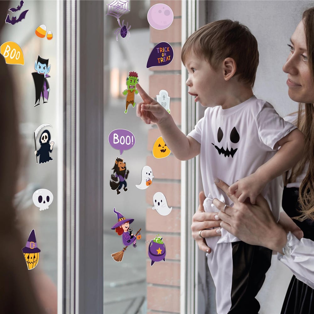 Walplus Spooky Creatures Cute Halloween Double Sided Reusable Gel Window Sticker 28 Piece Image 6
