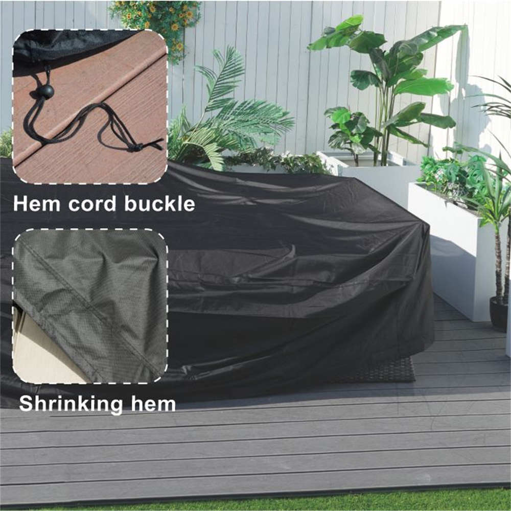 Direct Wicker Black 600D Heavy Duty Waterproof Furniture Cover 240 x 190 x 90cm Image 5