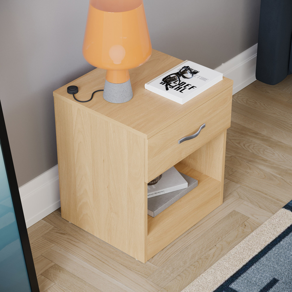 Vida Designs Riano Single Drawer Pine Bedside Table Image 6