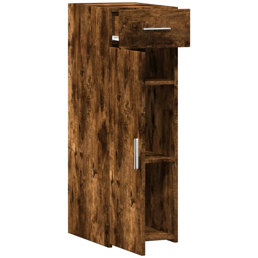 vidaXL Single Door Single Drawer Smoked Oak Sideboard Image 8