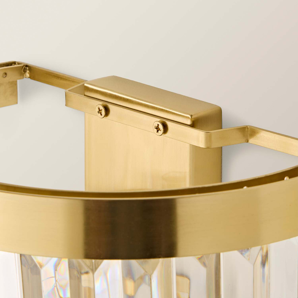 ValueLights Pemberley 2-Tier Gold Acrylic Jewel Wall Light with Bulb Image 3