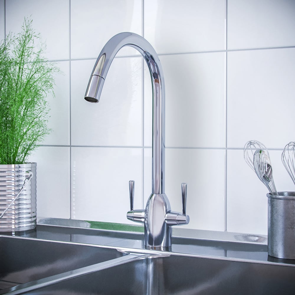 Nes Home Beni Chrome Kitchen Sink Mixer Tap with Swivel Spout Image 2