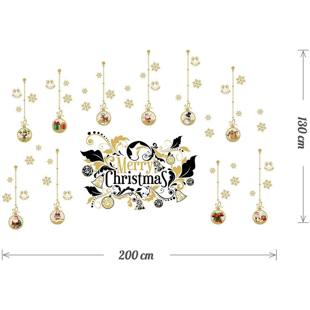 Walplus Merry Christmas Ornaments Self Adhesive Wall Stickers 46 Piece Image 4