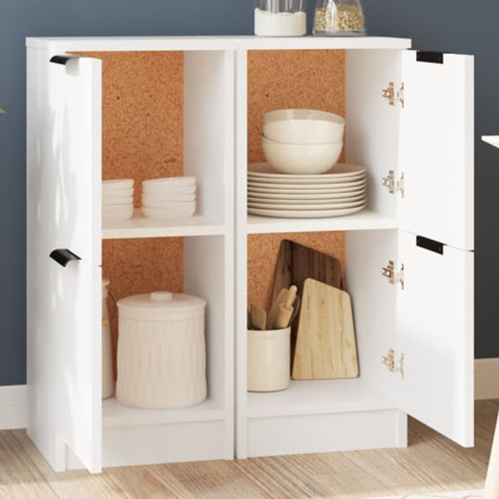 vidaXL 2 Door White Sideboard Set of 2 Image 1