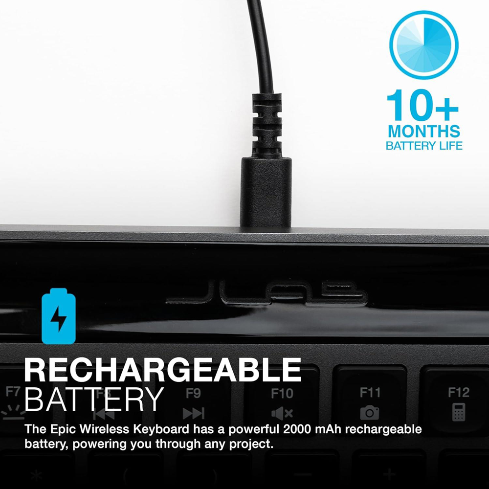 Jlab Wireless Bluetooth Epic Keyboard and Jbuds Mouse Bundle Image 6