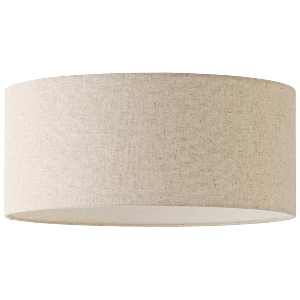 ValueLights Reni Cream Linen Easy Fit Squat Drum Pendant Lamp Shade Image 1
