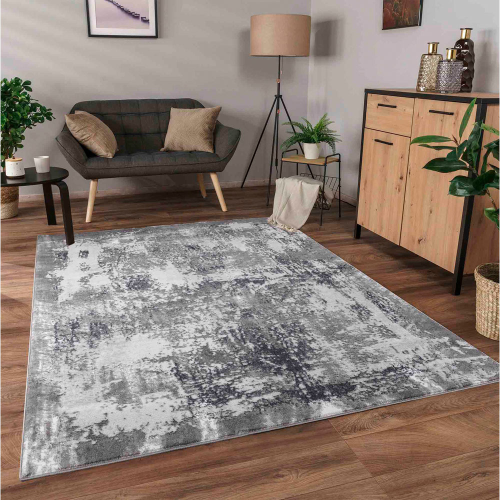 Desire Rugs Serenity Grey Abstract Acrylic Rug 80 x 150cm Image 4