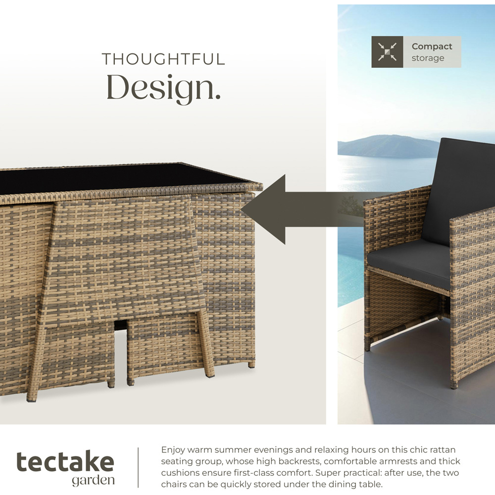 tectake Lausanne 2 Seater Nature Garden Bistro Set Image 5