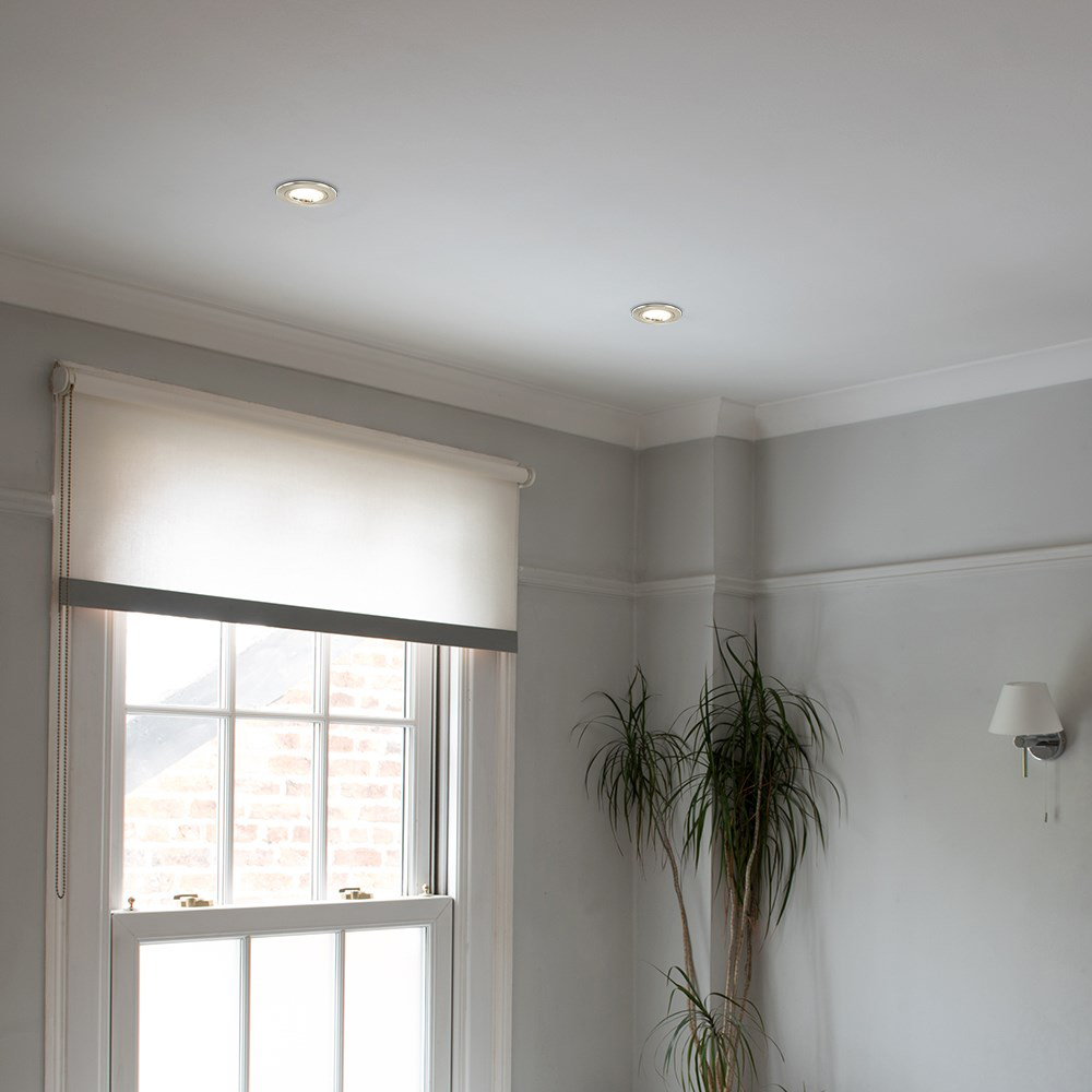 ValueLights Brushed Chrome Twist Cool White LED Ceiling Downlight 10 Pack Image 2