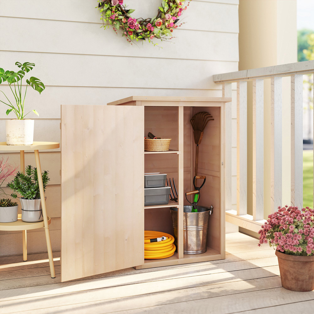 Outsunny 2.5 x 1.8ft Wooden Garden Shed Image 3